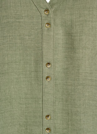 Zizzi Skjortebluse med V-hals eog korte ermer, Grønn, Packshot image number 2