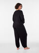 L&oslash;se pyjamasbukser i viskose med elastisk midje, Svart, Model image number 2