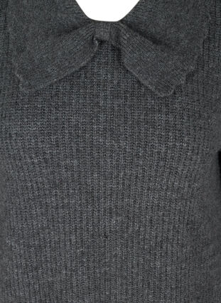 Melert strikkegenser med krave, Dark Grey Melange, Packshot image number 2