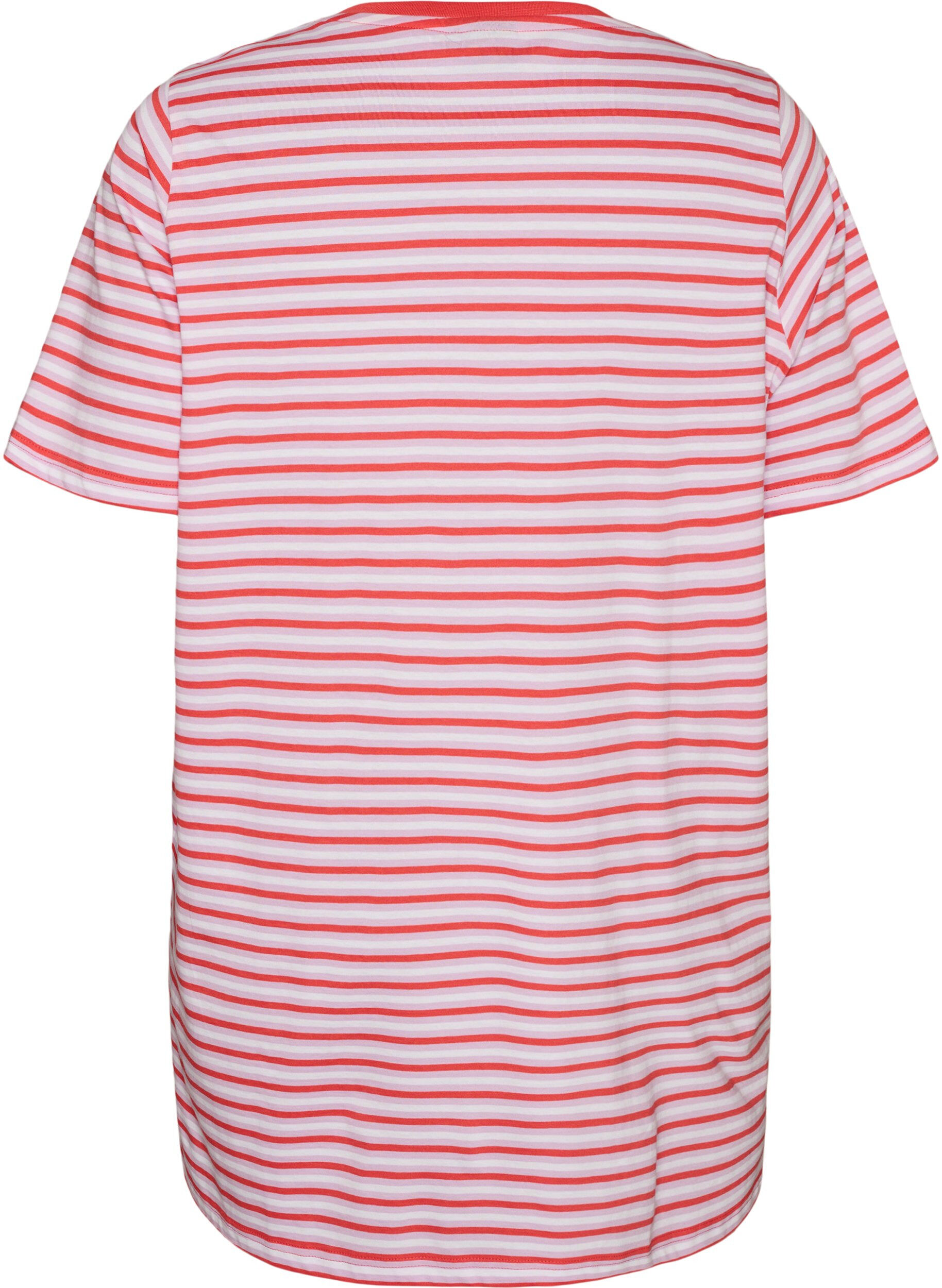 ZizziLang oversized stripete T-skjorte i &oslash;kologisk bomull, Lilla, Packshot image number 1