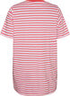 Lang oversized stripete T-skjorte i &oslash;kologisk bomull, Lilla, Packshot image number 1