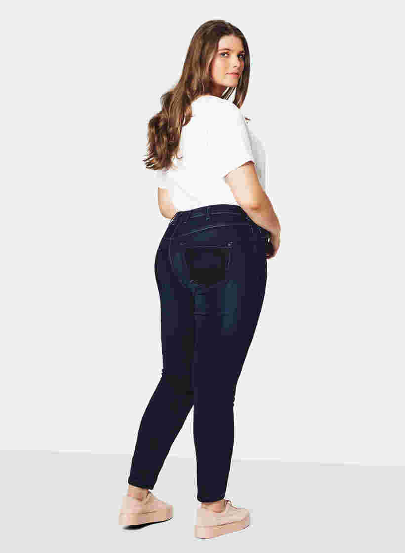 Super slim Amy jeans med høyt liv, Dark blue, Model image number 1