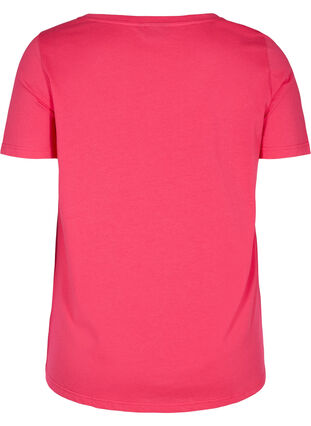 T-skjorte i bomull med print, Azalea, Packshot image number 1