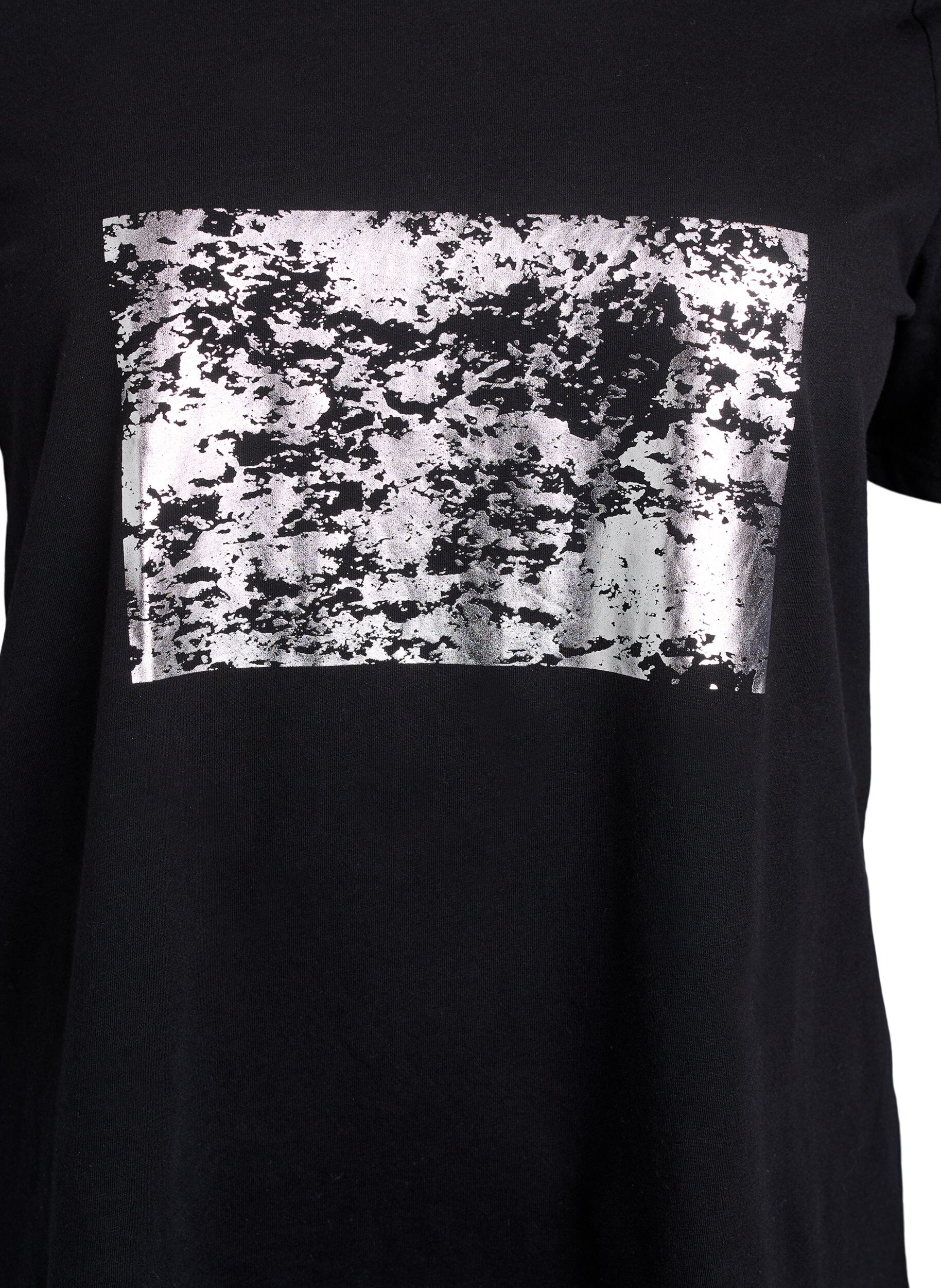 ZizziT-skjorte med trykk, Svart, Packshot image number 2