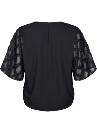 Zizzi Bluse med harlekinmønster, Black, Packshot image number 1