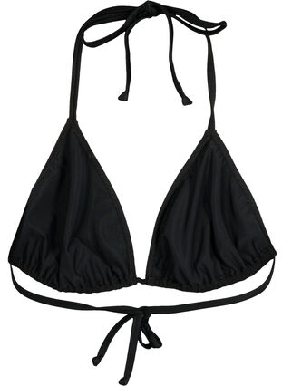 Trekantbikini med kreppet struktur, Black, Packshot image number 1