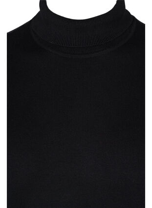 Strikkegenser i viskose med polokrage, Black, Packshot image number 2