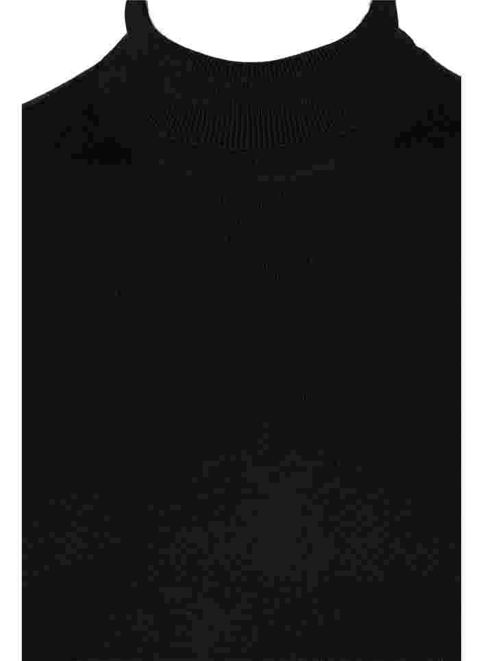 Strikkegenser i viskose med polokrage, Black, Packshot image number 2