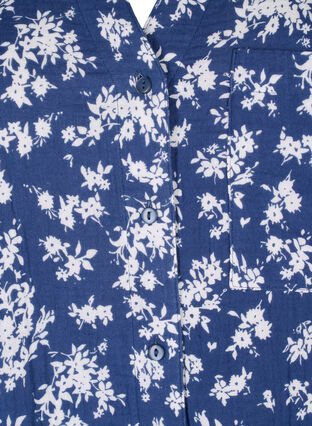 Blomstret nattskjorte med 3/4-ermer, V. Indigo Flower AOP, Packshot image number 2
