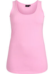 Ensfarget basic topp i bomull, Rosa