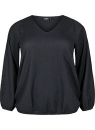 FLASH - Bluse med tekstur og lange ermer, Black