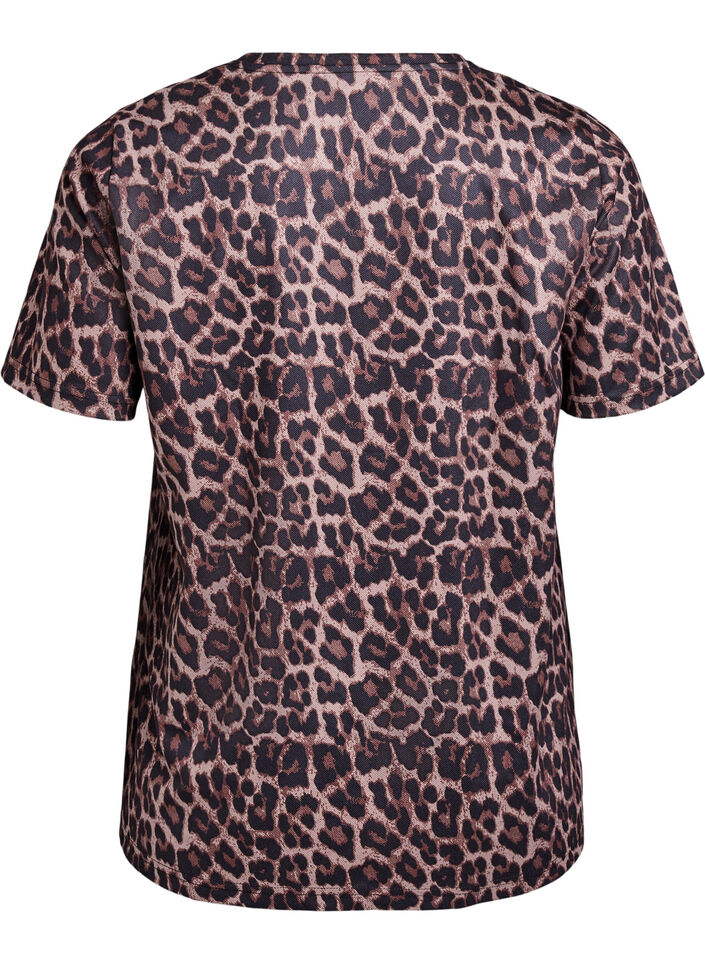 FLASH - T-skjorte med leopardmønster, Brun, Packshot image number 1