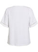 Bluse i lin og viskose med hekledetaljer, Hvit, Packshot image number 1