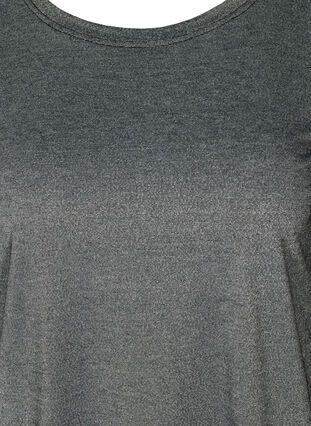 Kortermet t-skjorte med glimmer, Black w Silver , Packshot image number 2