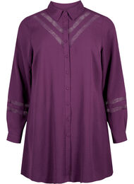 Lang skjorte med blondedetaljer, Deep Purple