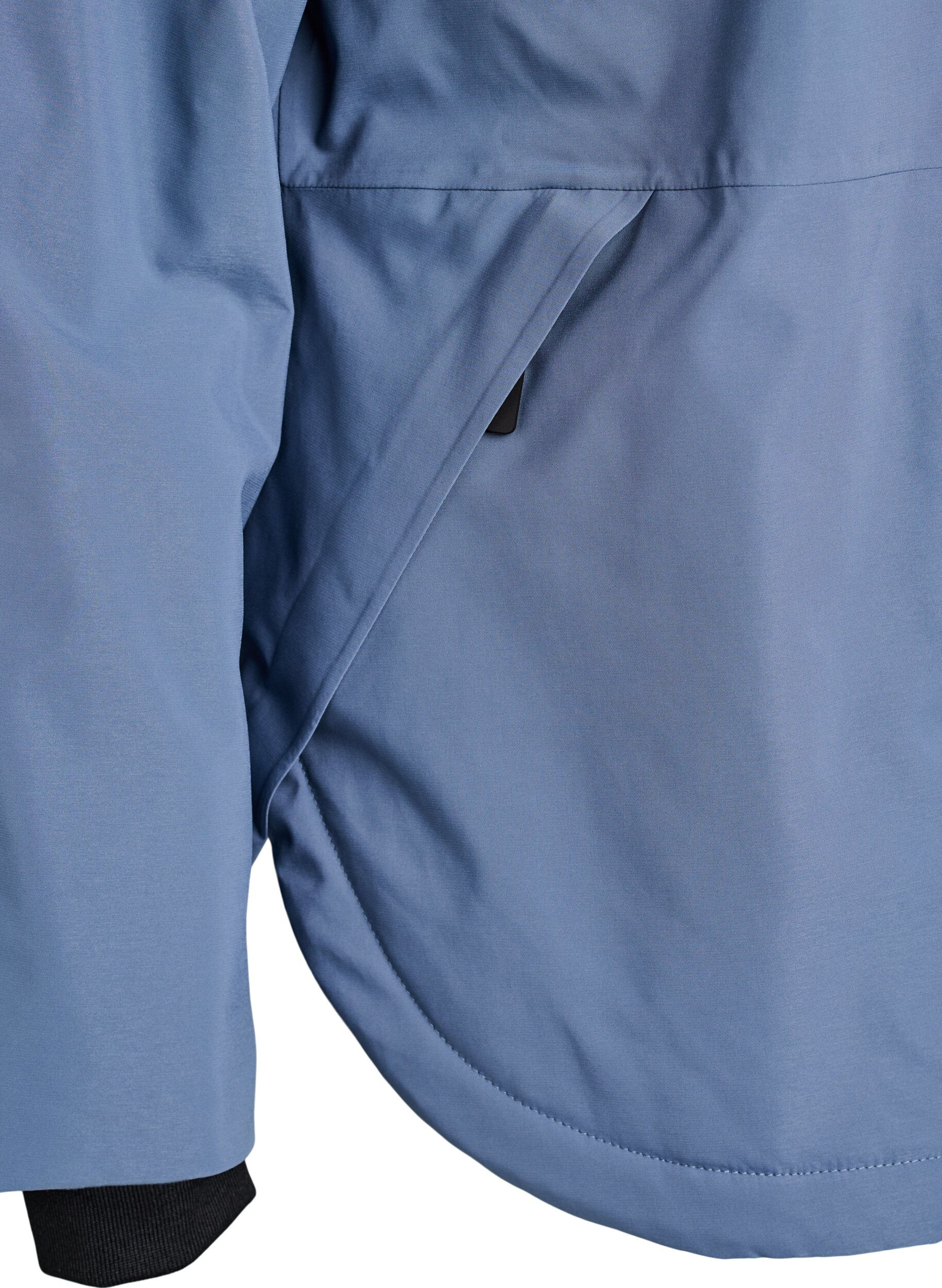 Zizzi Funksjonell kort hette vinterjakke, Bl&aring;, Packshot image number 3