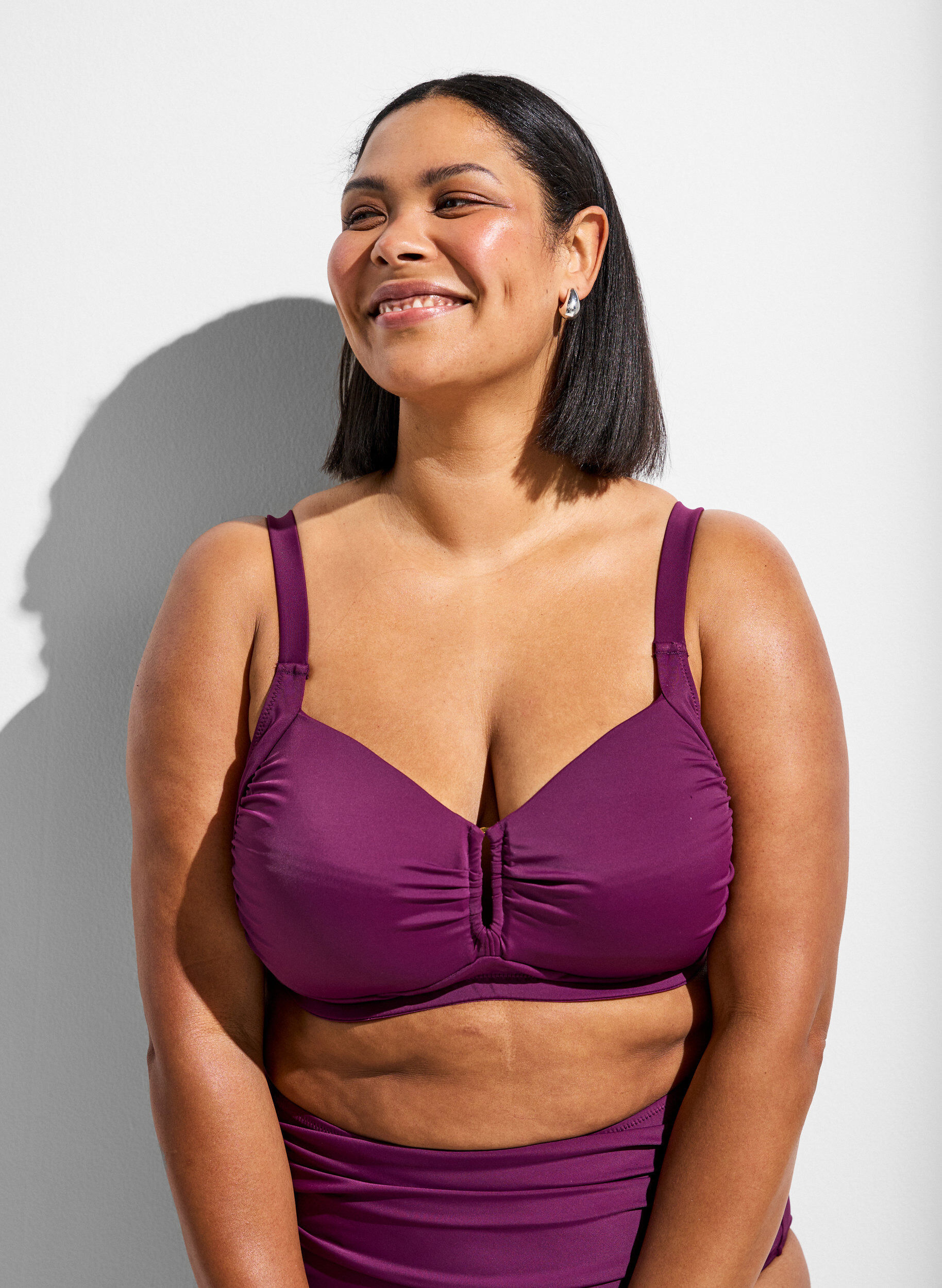 ZizziPolstret bikinioverdel med ringdetalj, Lilla, Model image number 0