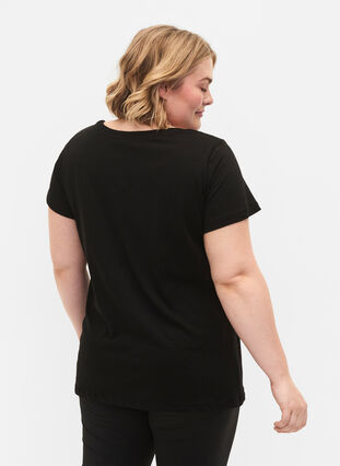 Trenings-t-skjorte med trykk, Black w.Less Is More, Model image number 1