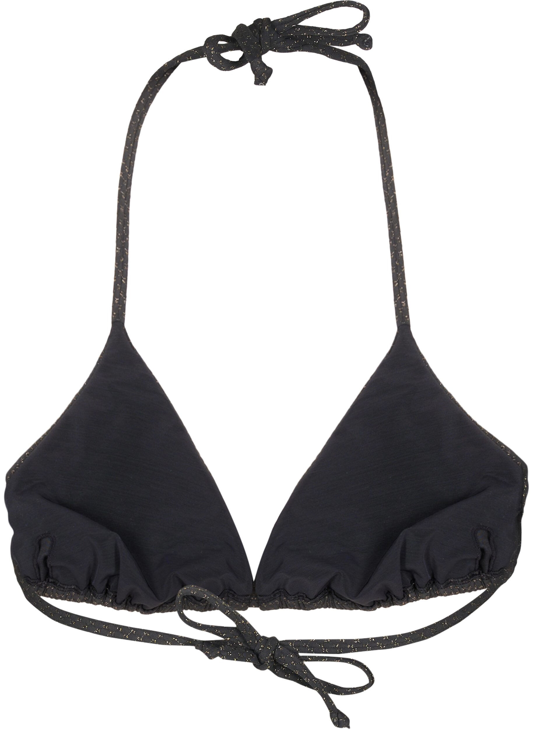 Zizzi Trekantbikinitopp med glitter, Svart, Packshot image number 1