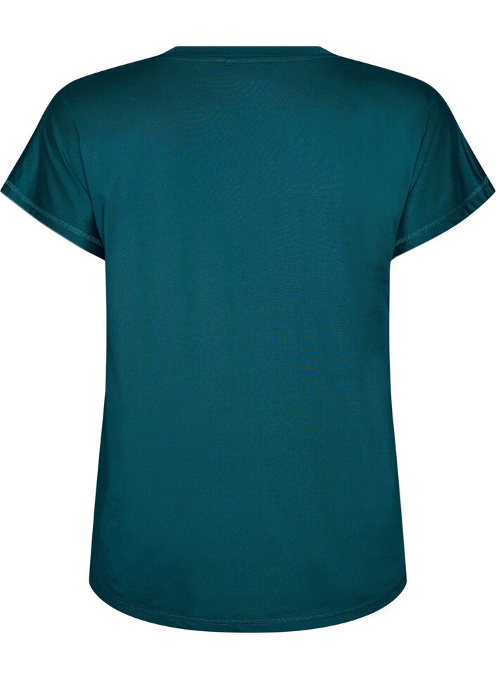 L&oslash;stsittende trenings-t-skjorte med v-hals, Gr&oslash;nn, Packshot image number 1
