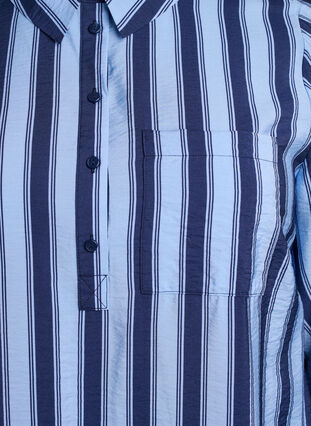 Zizzi Kort kjole med krage og brystlomme, Blå, Packshot image number 2