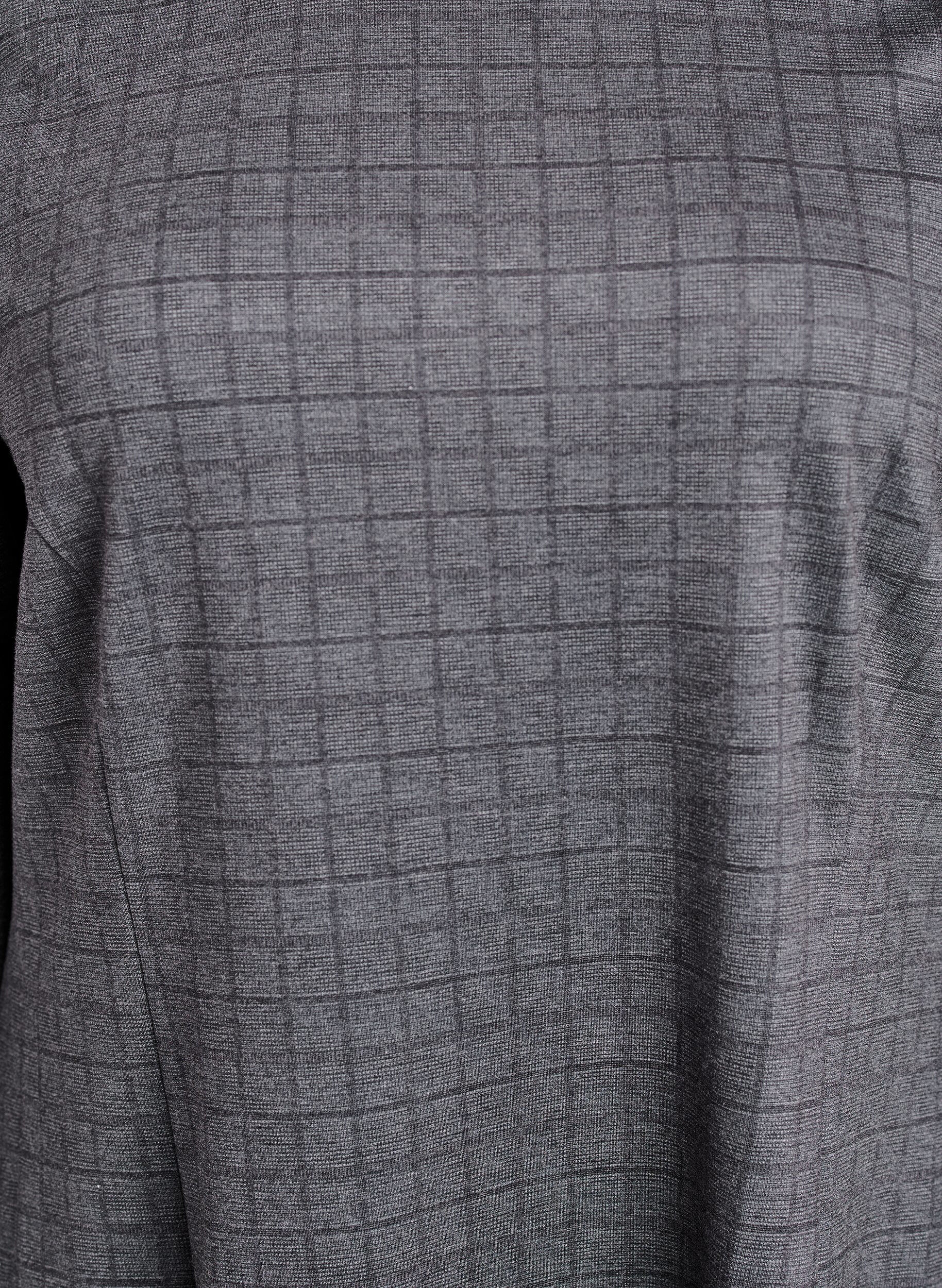 Zizzi Kort kjole med rutete m&oslash;nster og A-linjeform, Gr&aring;, Packshot image number 2