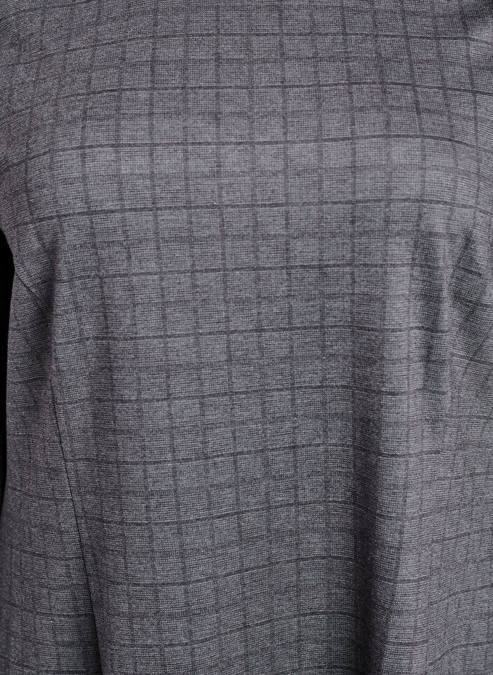 Kort kjole med rutete mønster og A-linjeform, Grå, Packshot image number 2