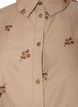 Stripete skjorte med broderte blomster, Brun, Packshot image number 2