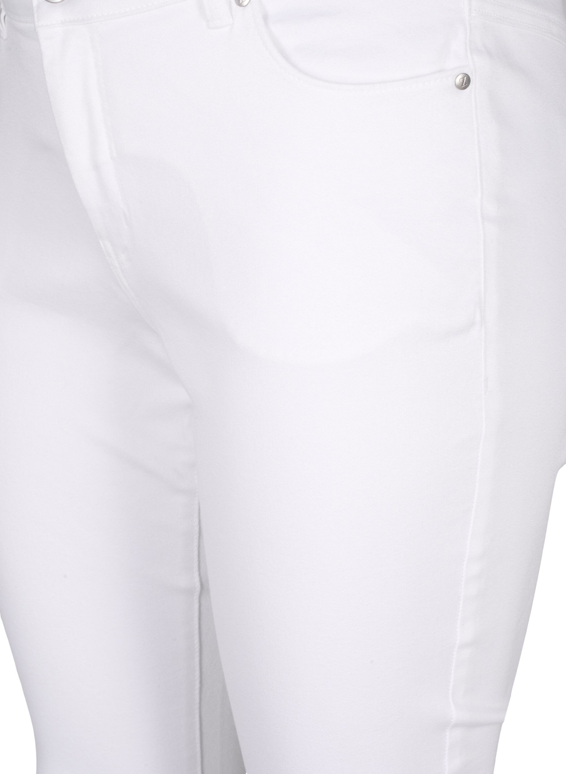 Zizzi Viona jeans med normal midje, Hvit, Packshot image number 2