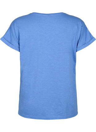 T-skjorte med trykk i økologisk bomull, Persian Jewel, Packshot image number 1