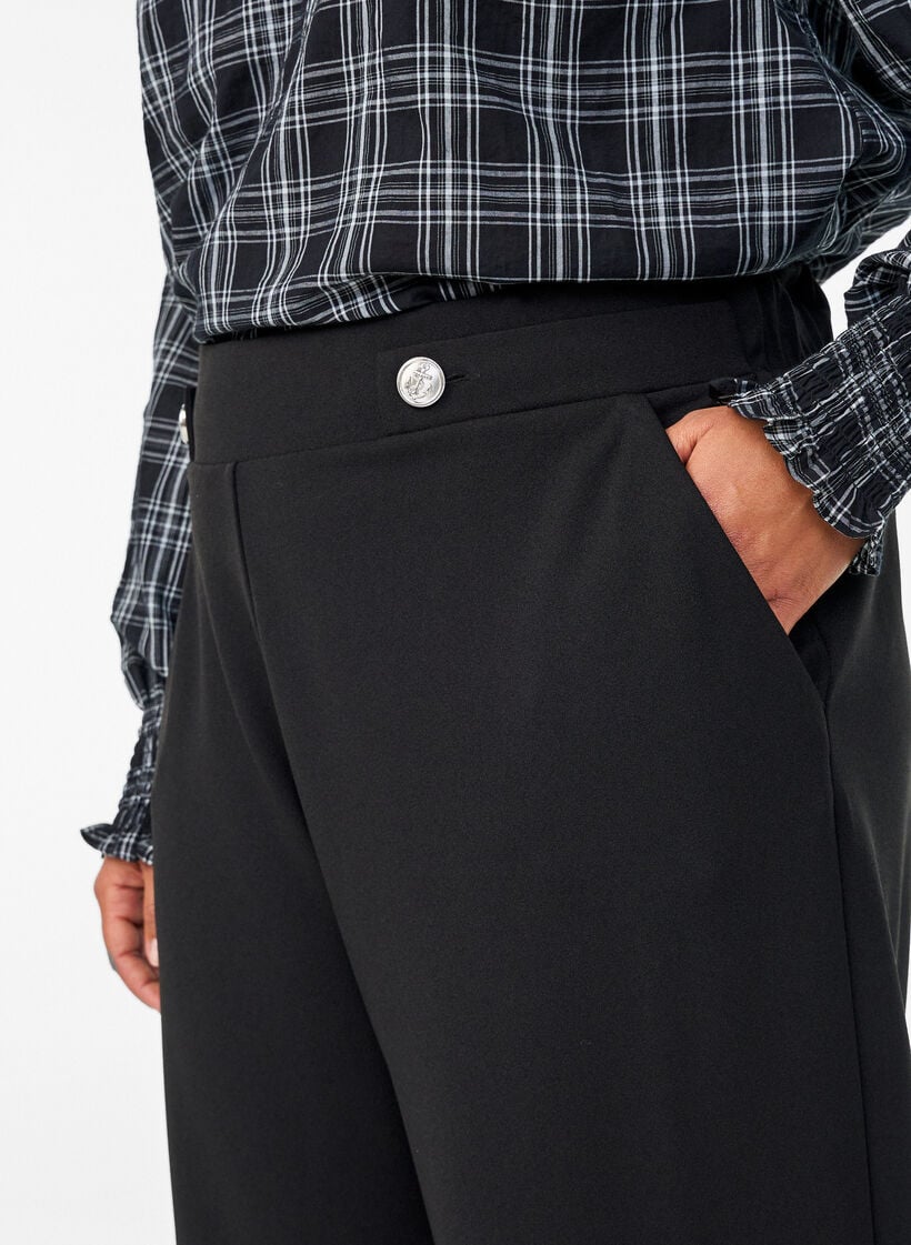 Loose fit bukser med lommer, Svart, Model image number 3