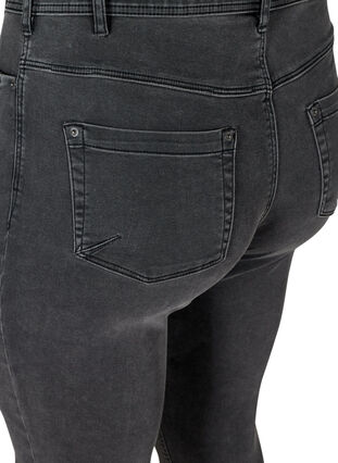Zizzi Cropped Amy jeans med glidelåsdetaljer, Grå, Packshot image number 3