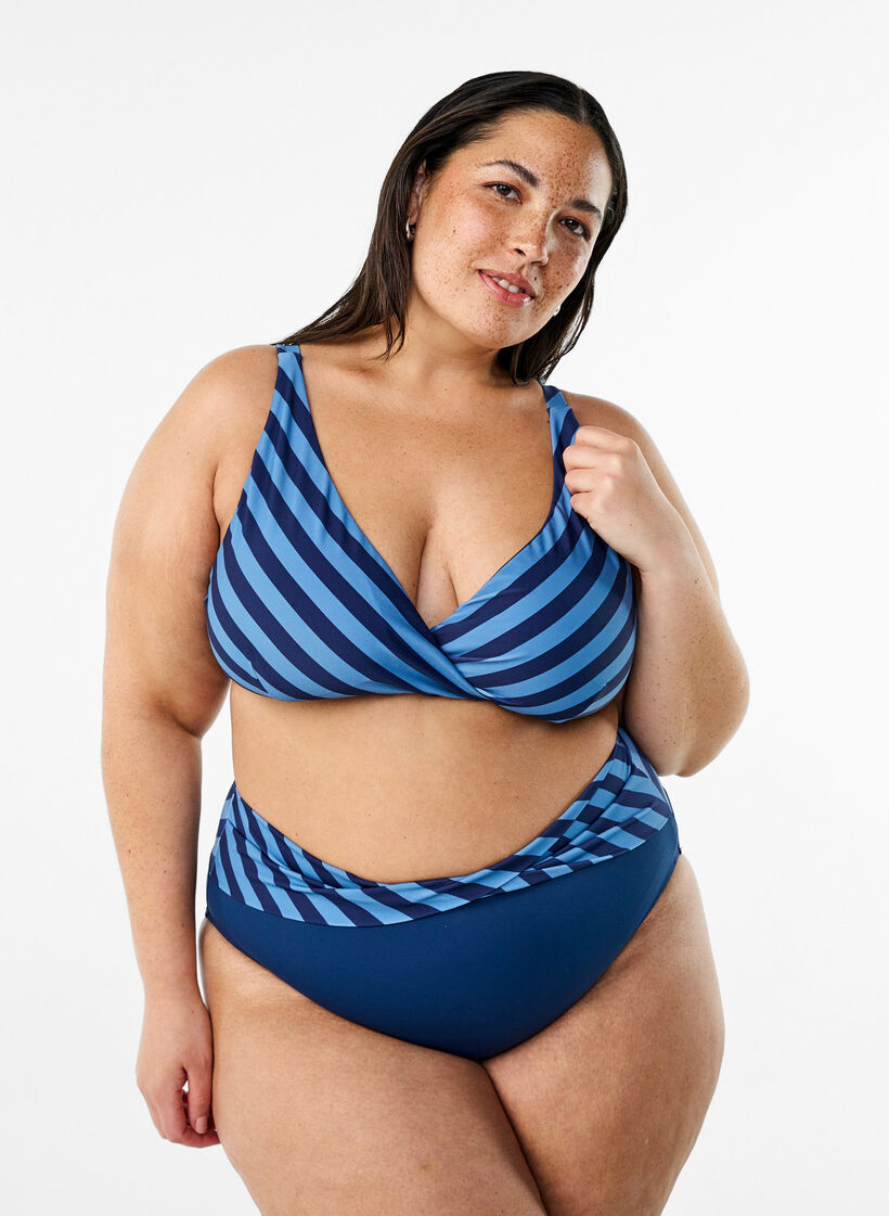 Bikinitruser med omslagsdetaljer, Bl&aring;, Model image number 0