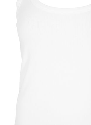 Tanktopp i bomull med ribb, Bright White, Packshot image number 2