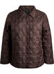 Lett polstret jakke med dekorativ quilting, Brun, Packshot image number 0