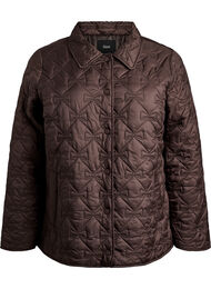 Lett polstret jakke med dekorativ quilting, Brun