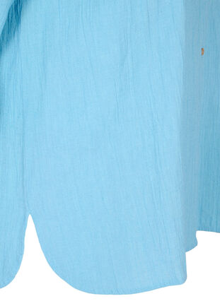 Bluse med 3/4-ermer og knapper, Alaskan Blue, Packshot image number 3