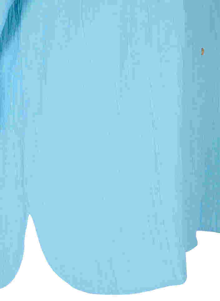Bluse med 3/4-ermer og knapper, Alaskan Blue, Packshot image number 3