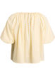 Liten rutete bluse med elastisk hals og albuelange ermer, Gul, Packshot image number 1