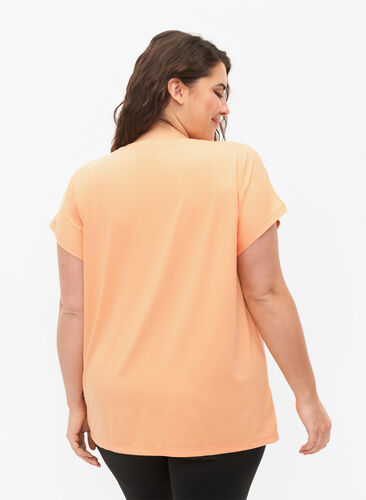 Kortermet trenings T-skjorte, Apricot Nectar, Model image number 1