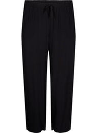 L&oslash;se bukser i viskose med m&oslash;nster, Svart