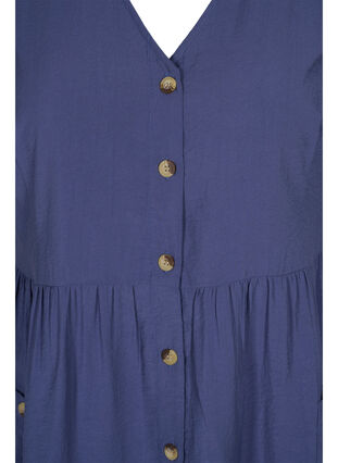 Kortermet kjole med knapper og lommer, Nightshadow Blue, Packshot image number 2