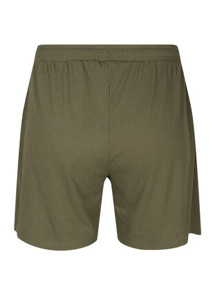Shorts i et ribbet materiale med lommer, Dusty Olive, Packshot image number 1