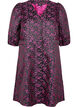 Knelang kjole med broderte blomster, Black Pink Flower, Packshot image number 0