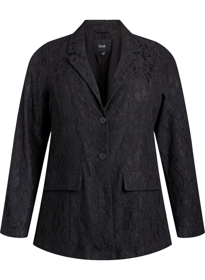Blondeblazer med knappelukking, Svart, Packshot image number 0