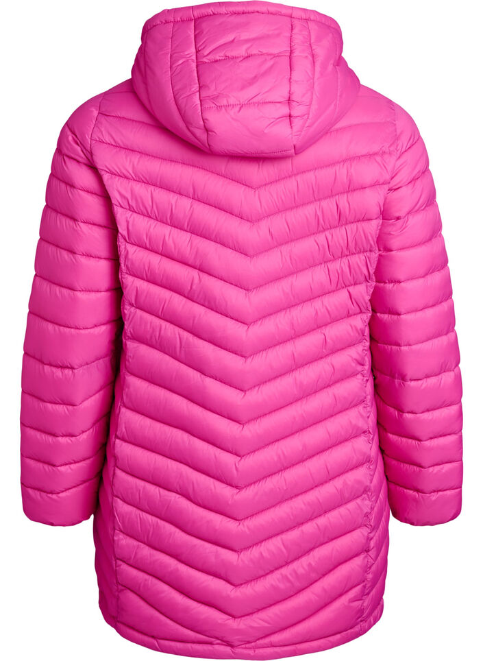Lett jakke med lommer og avtakbar hette, Rosa, Packshot image number 1