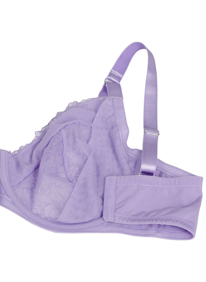 Heldekkende BH med blonder, Lilla, Packshot image number 3