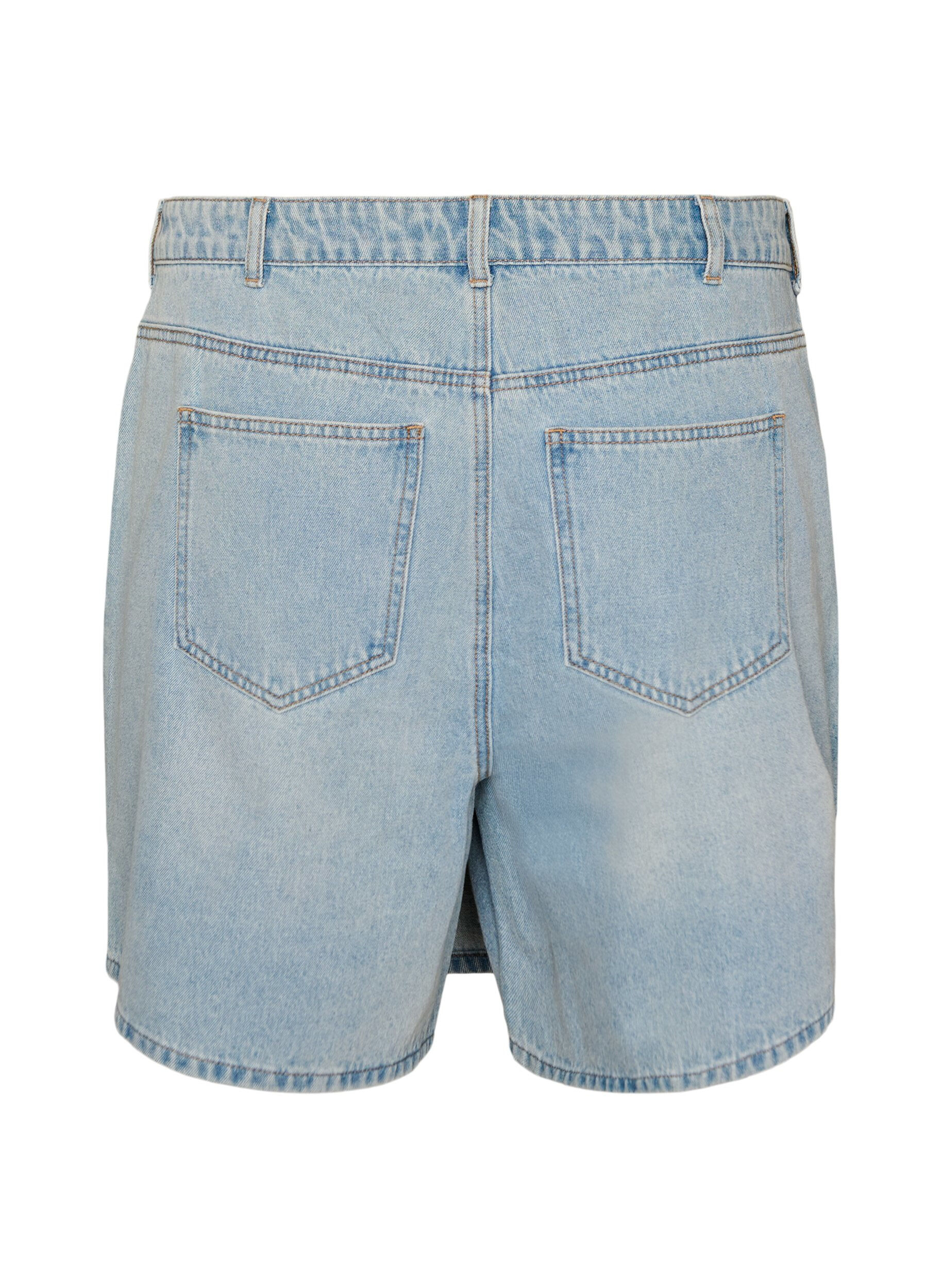 ZizziDenimskorts med omslagseffekt og h&oslash;y midje, Bl&aring;, Packshot image number 1