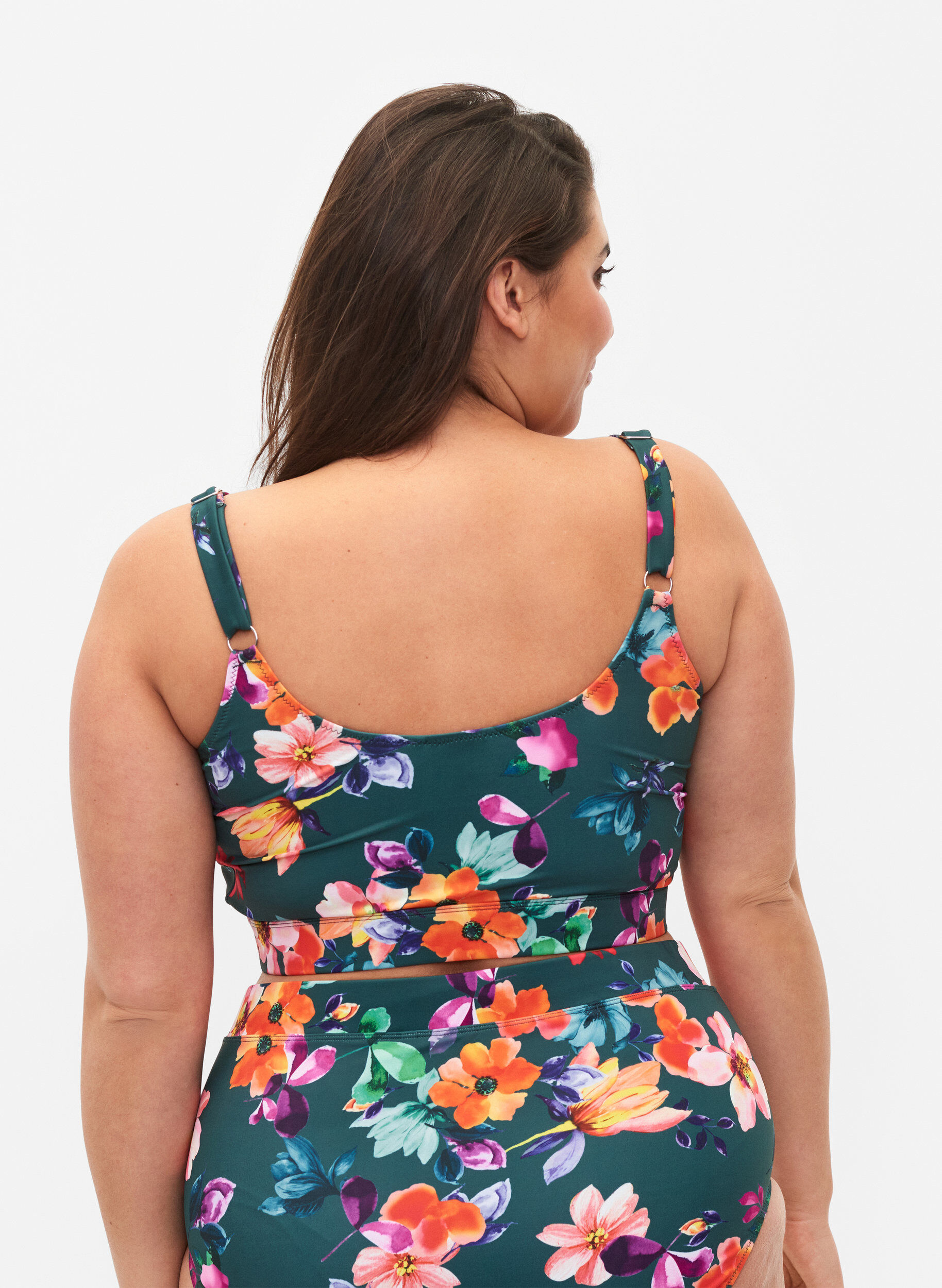 Zizzi M&oslash;nstrete bikinitopp med justerbare stropper, Meave Print, Model image number 1