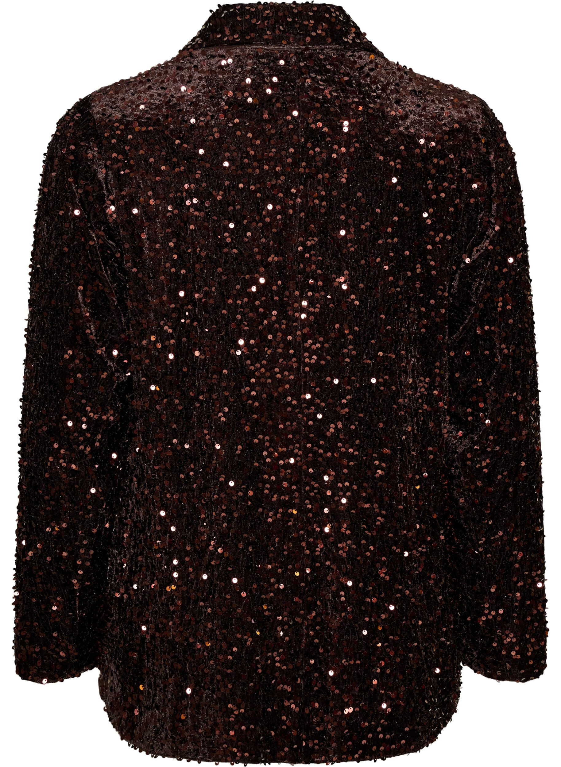 ZizziPaljettblazer, Brun, Packshot image number 1